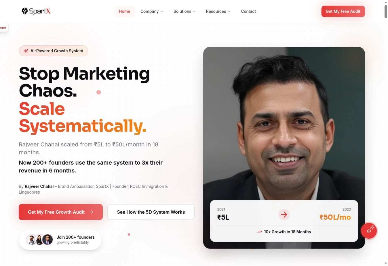 Actual homepage capture of SpartX